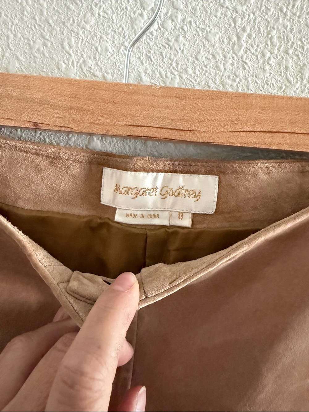 Women's Tan Suede Embroidered Jeans - Picture 10 of 13